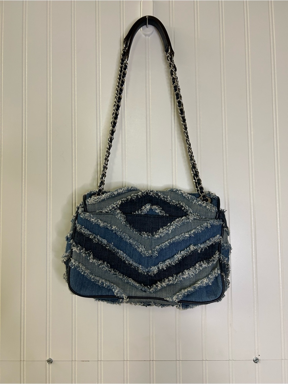 Michael Kors Small Denim Chevron Bag - Picture 3 of 11